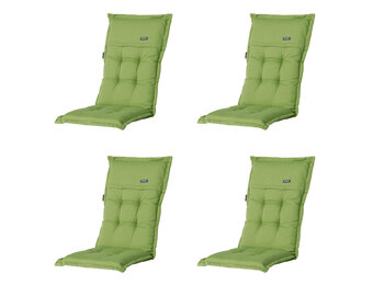 Madison -  Tuinstoelkussen Hoge Rug Rib lime - Ca. 123x50 cm - Set van 4