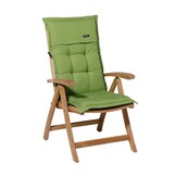 Madison -  Tuinstoelkussen Hoge Rug Rib lime - Ca. 123x50 cm - Set van 4