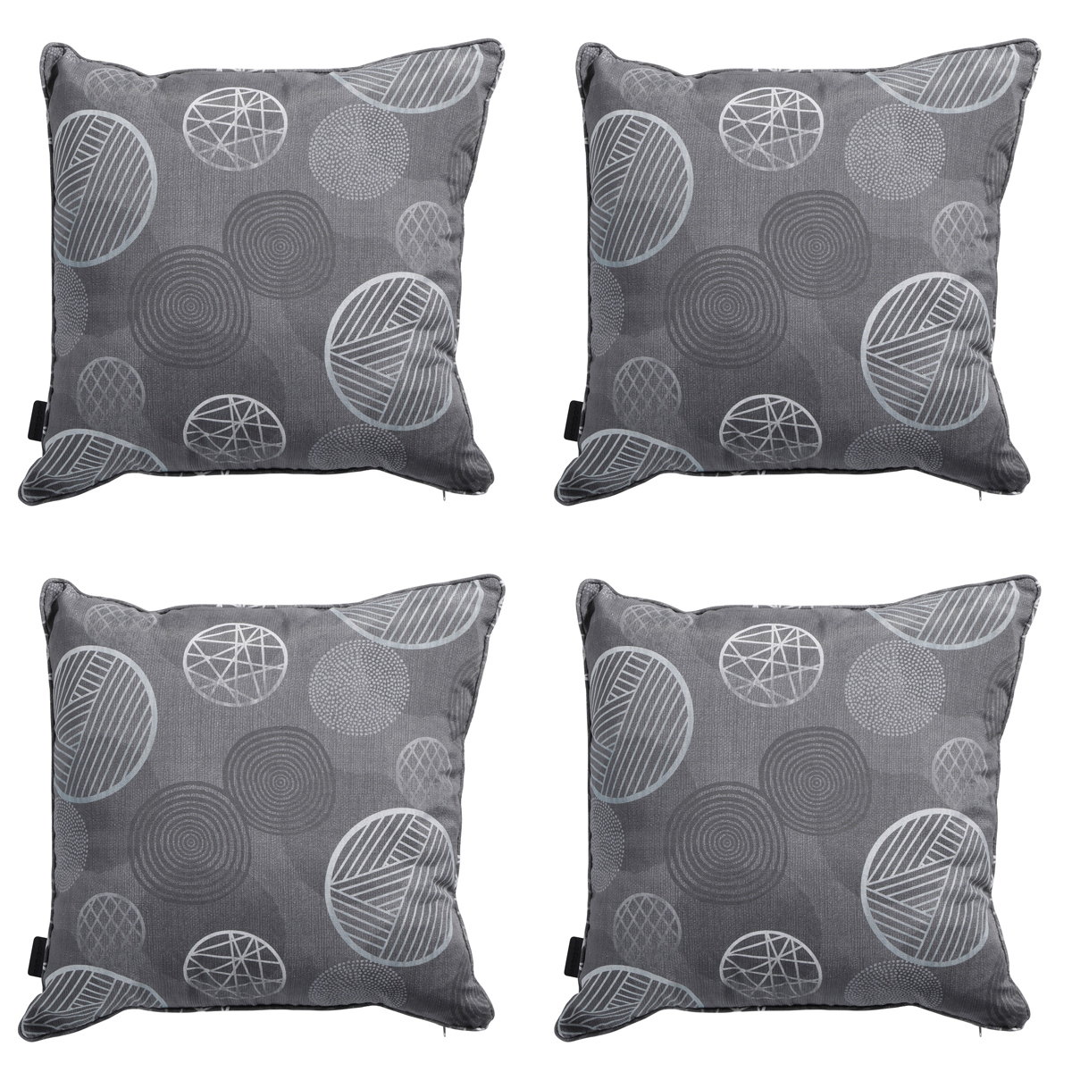 Madison -  Sierkussen Circle grey - Ca. 50x50 cm - Set van 4