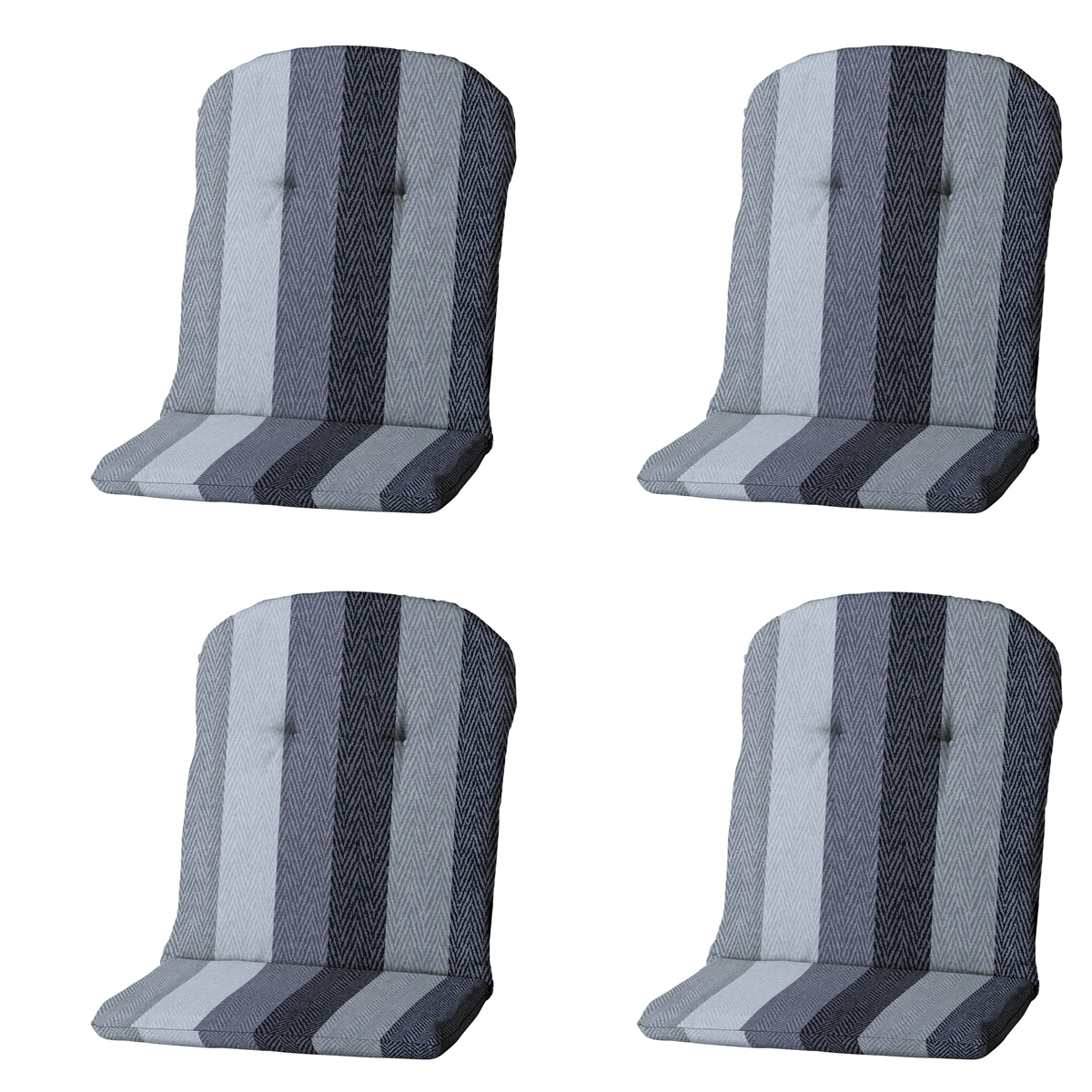 Madison -  Kuipstoelkussen Hoge Rug Victoria grey - Ca. 96x45 cm - Set van 4