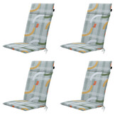 Madison -  Tuinstoelkussen Hoge Rug Tess orange - Ca. 120x50 cm - Set van 4