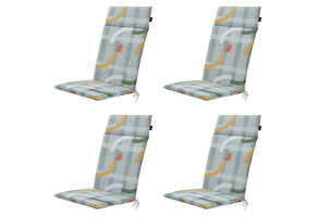 Madison -  Tuinstoelkussen Hoge Rug Tess orange - Ca. 120x50 cm - Set van 4