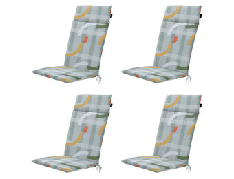 Madison -  Tuinstoelkussen Hoge Rug Tess orange - Ca. 120x50 cm - Set van 4