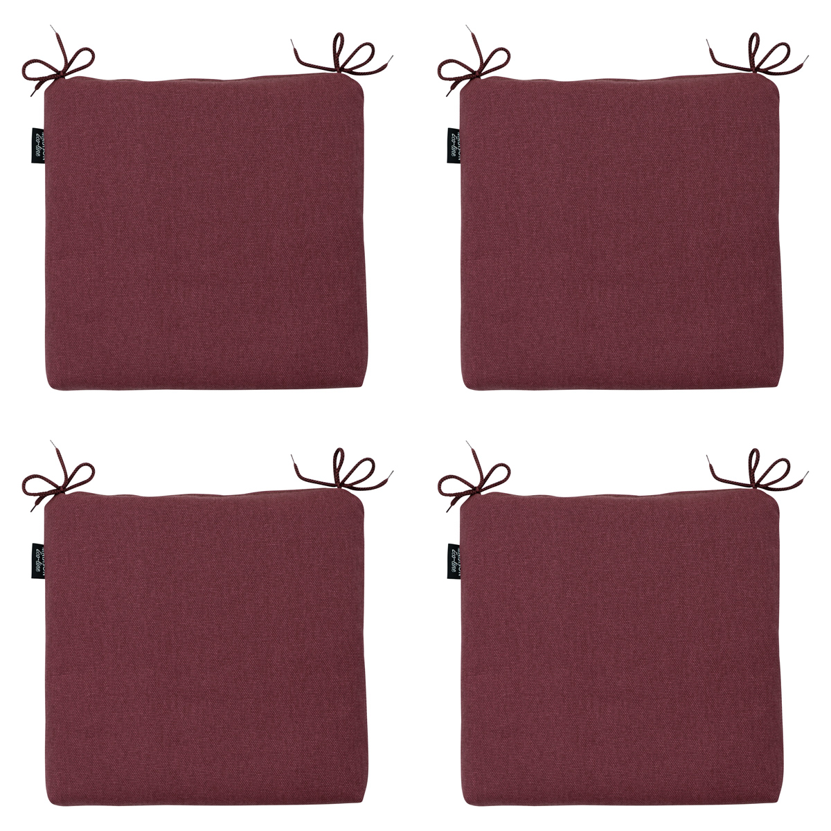 Madison -  Zitkussen Bordeaux canvas eco+ - Ca. 40x40 cm - Set van 4
