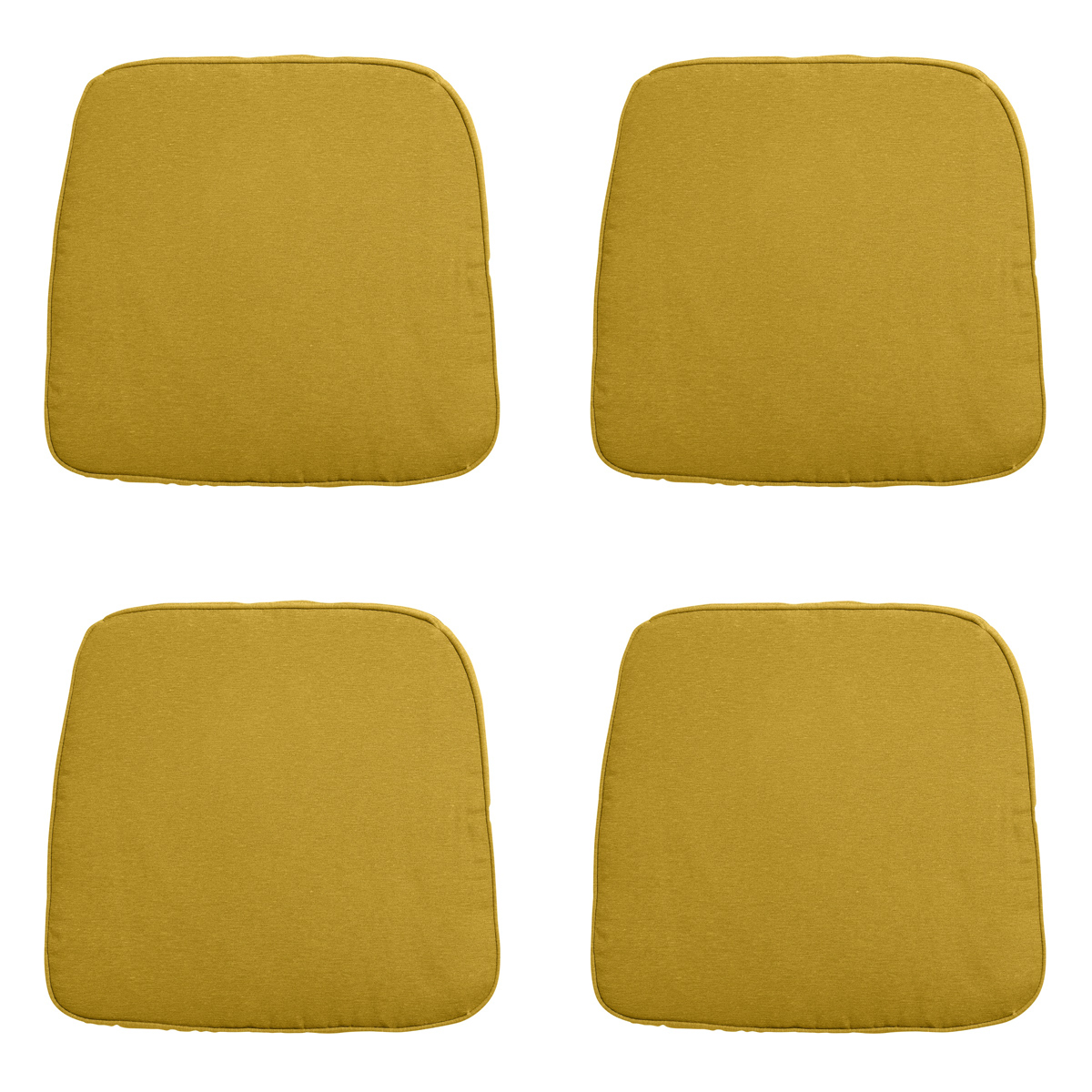 Madison -  Zitkussen Wicker Panama mustard - Ca. 48x48 cm - Set van 4