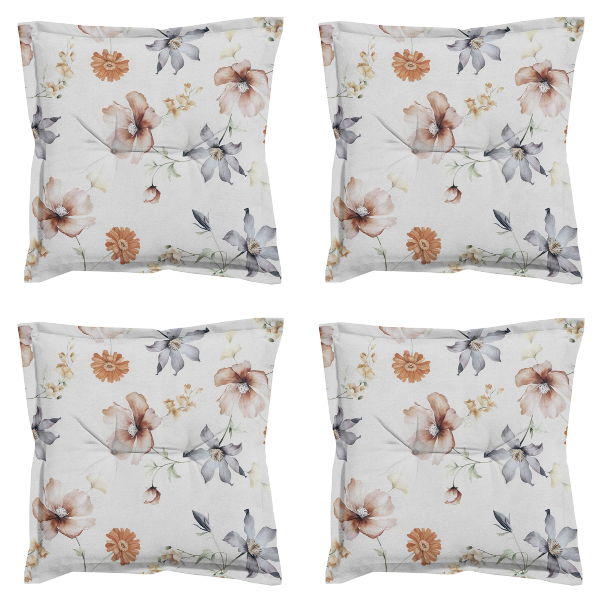 Madison -  Zitkussen Florina natural - Ca. 50x50 cm - Set van 4