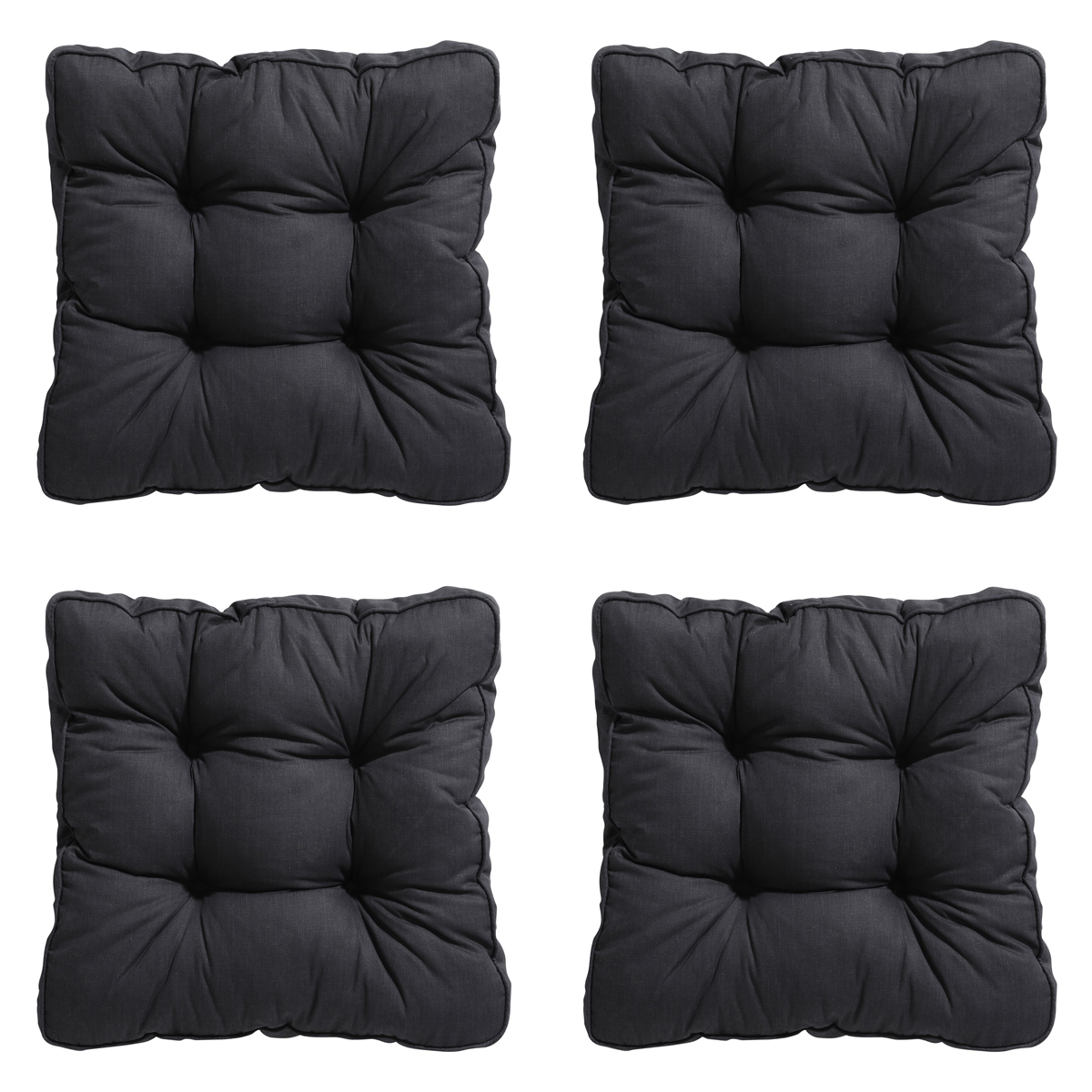Madison -  Zitkussen Florance Basic black - Ca. 47x47 cm - Set van 4