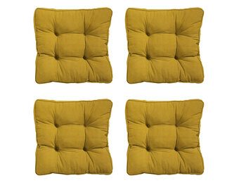 Madison -  Zitkussen Florance Panama mustard - Ca. 47x47 cm - Set van 4