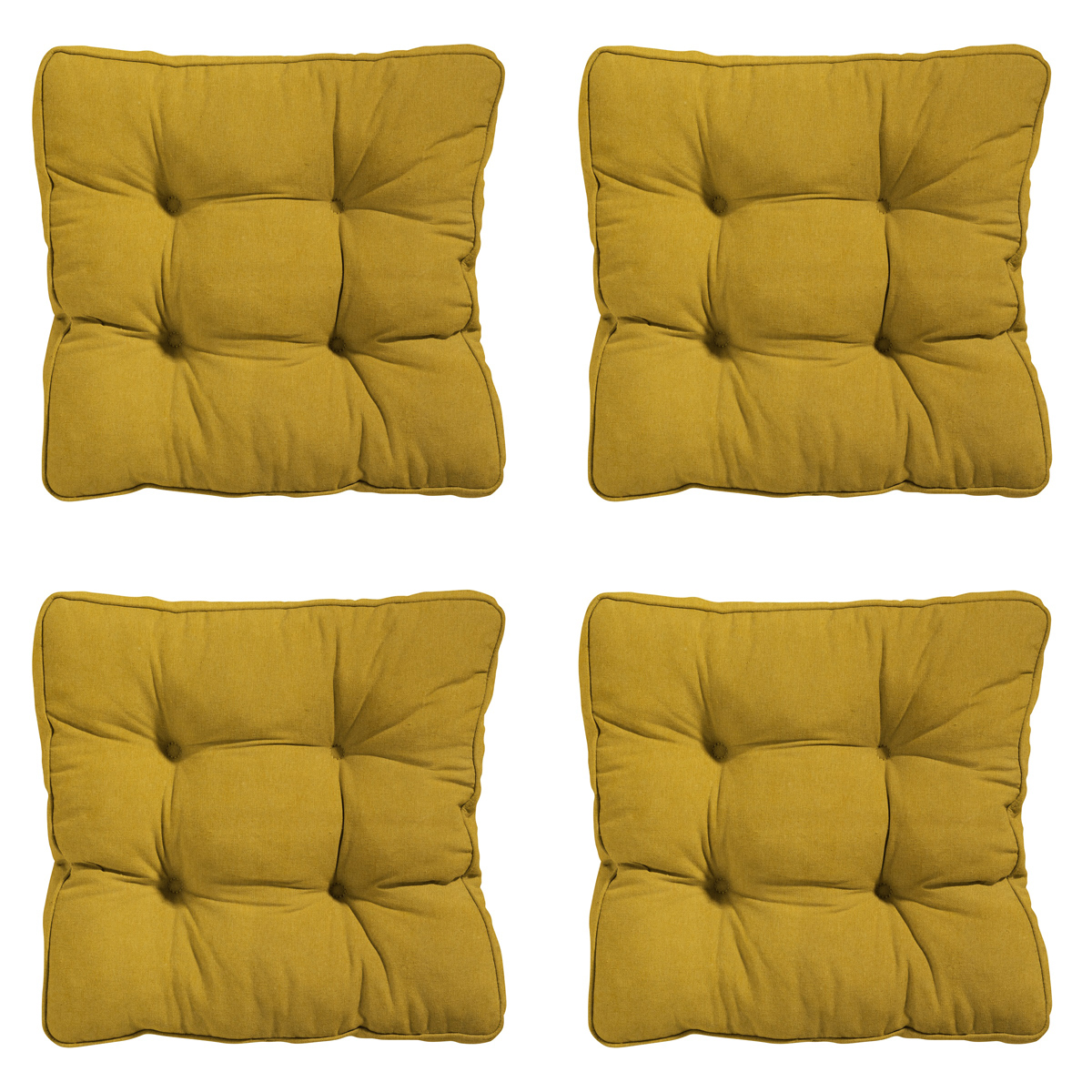 Madison -  Zitkussen Florance Panama mustard - Ca. 47x47 cm - Set van 4