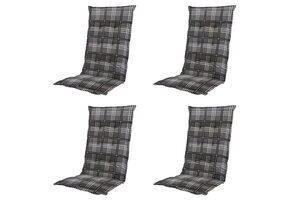 Madison -  Tuinstoelkussen Hoge Rug Patchy grey - Ca. 123x50 cm - Set van 4