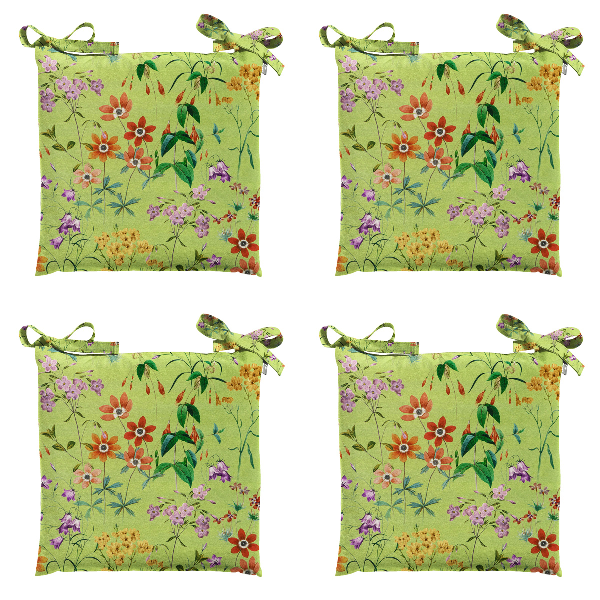 Madison -  Zitkussen Toscane Milly green - Ca. 46x46 cm - Set van 4