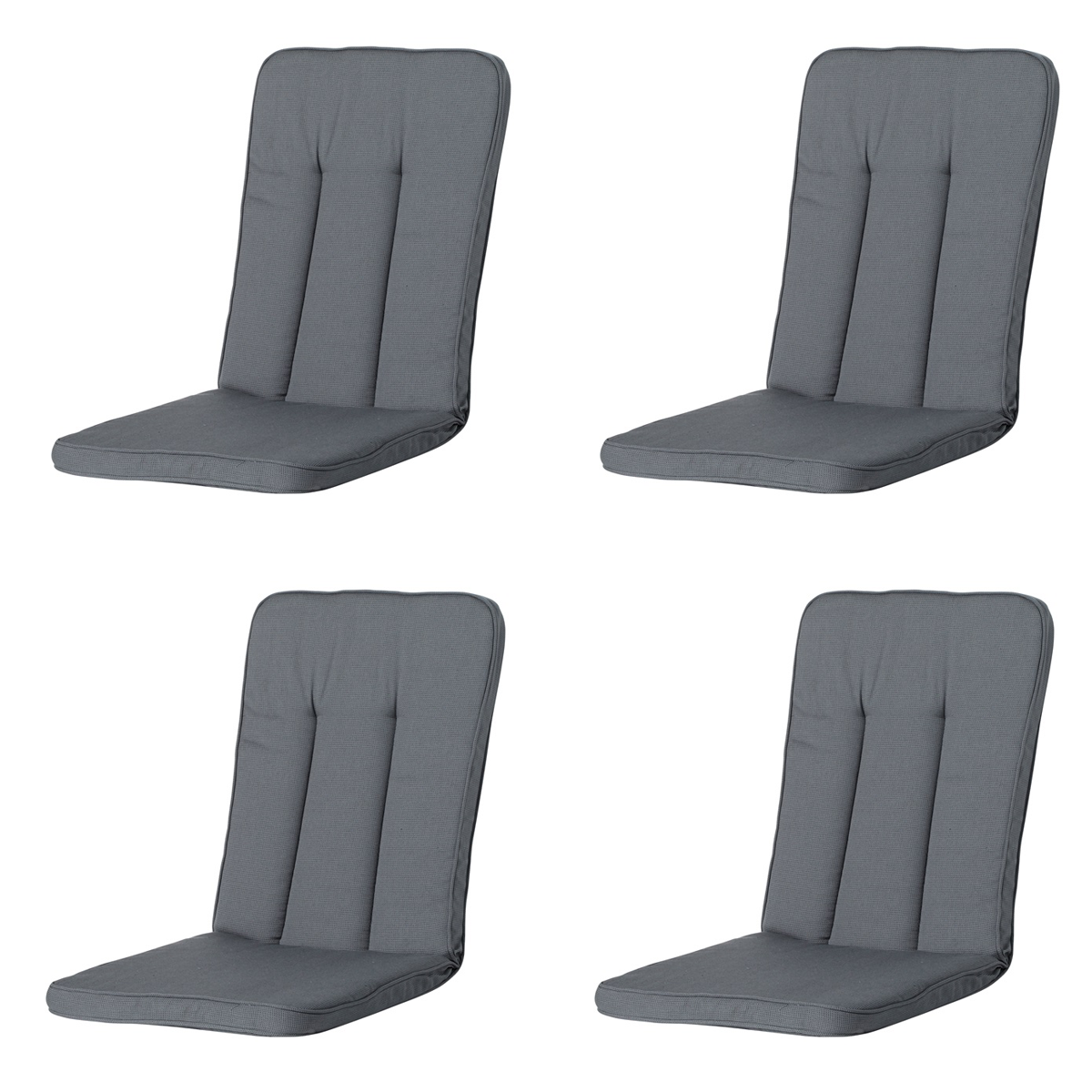Madison -  Tuinkussen Exelsior/primero/Balero  Rib grey - Ca. 110x48 cm - Set van 4