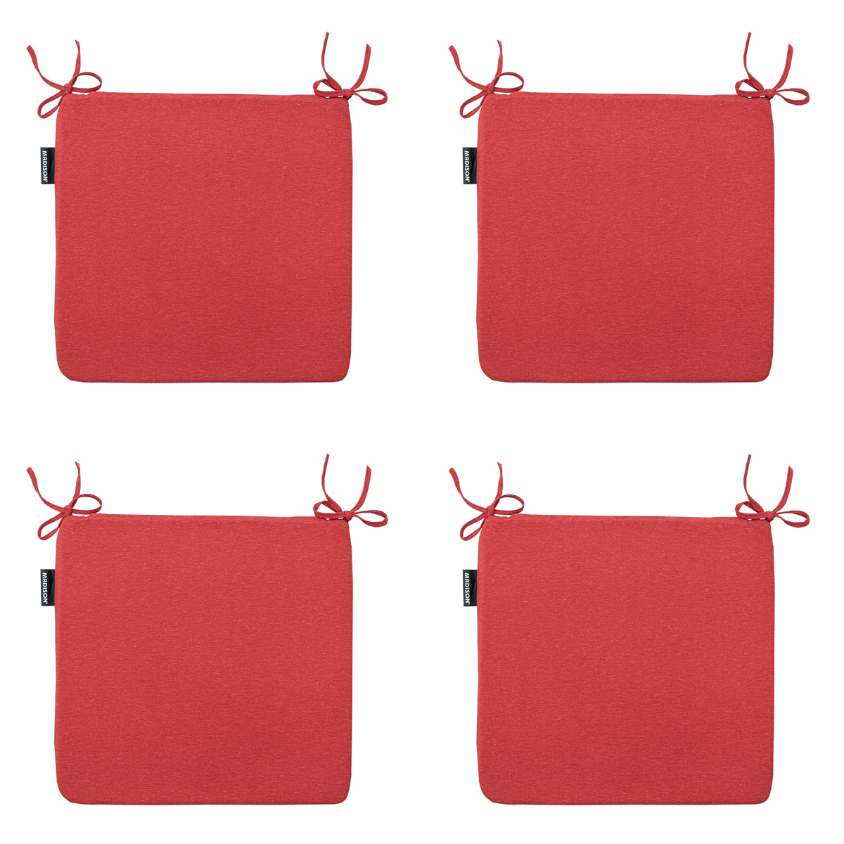 Madison -  Zitkussen Panama brick red - Ca. 40x40 cm - Set van 4