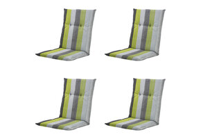 Madison -  Tuinstoelkussen Lage Rug Victoria green - Ca. 105x50 cm - Set van 4
