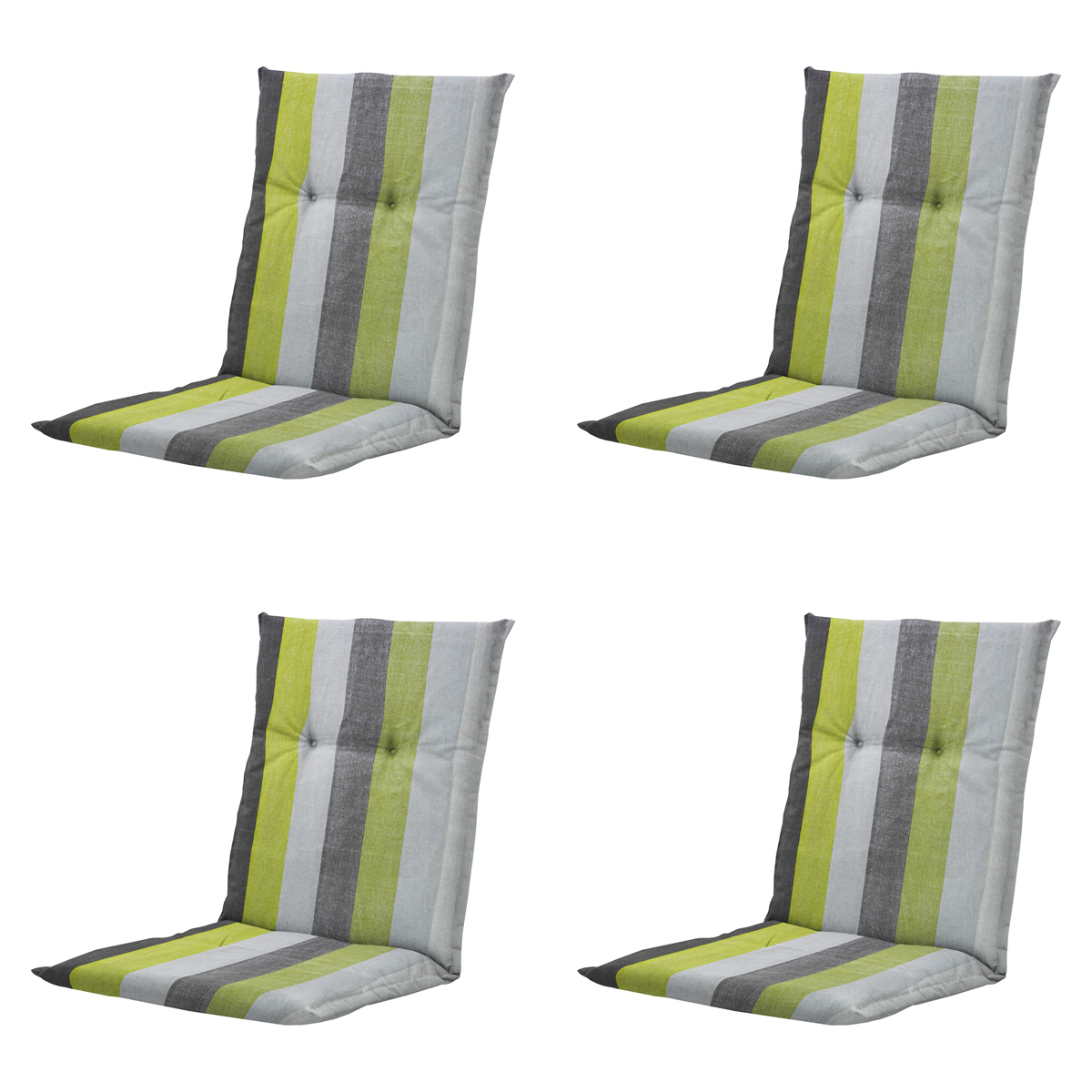 Madison -  Tuinstoelkussen Lage Rug Victoria green - Ca. 105x50 cm - Set van 4