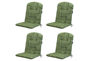 Madison -  Kuipstoelkussen Hoge Rug Joah sage - Ca. 96x45 cm - Set van 4