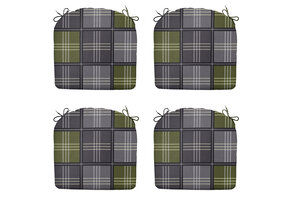 Madison -  Zitkussen Patchy olive - Ca. 46x48 cm - Set van 4