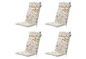 Madison -  Tuinstoelkussen Hoge Rug Milly natural - Ca. 120x50 cm - Set van 4