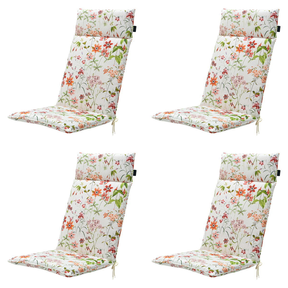 Madison -  Tuinstoelkussen Hoge Rug Milly natural - Ca. 120x50 cm - Set van 4