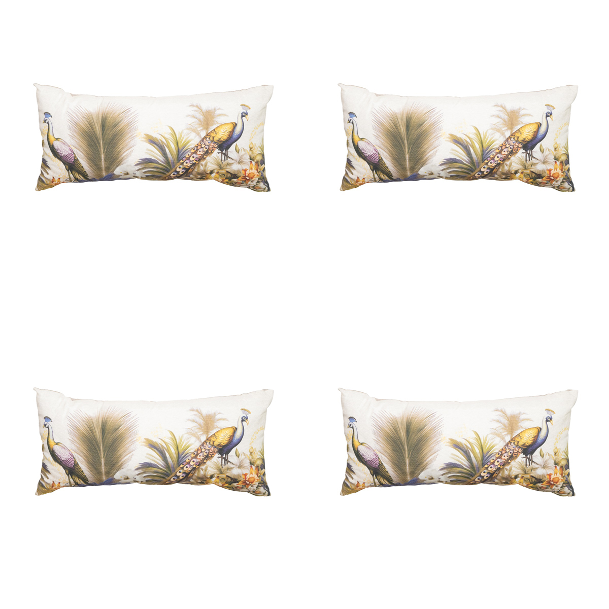 Madison -  Sierkussen Flore purple - Ca. 28x60 cm - Set van 4