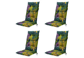 Madison -  Tuinstoelkussen Hoge Rug Iven green - Ca. 123x50 cm - Set van 4