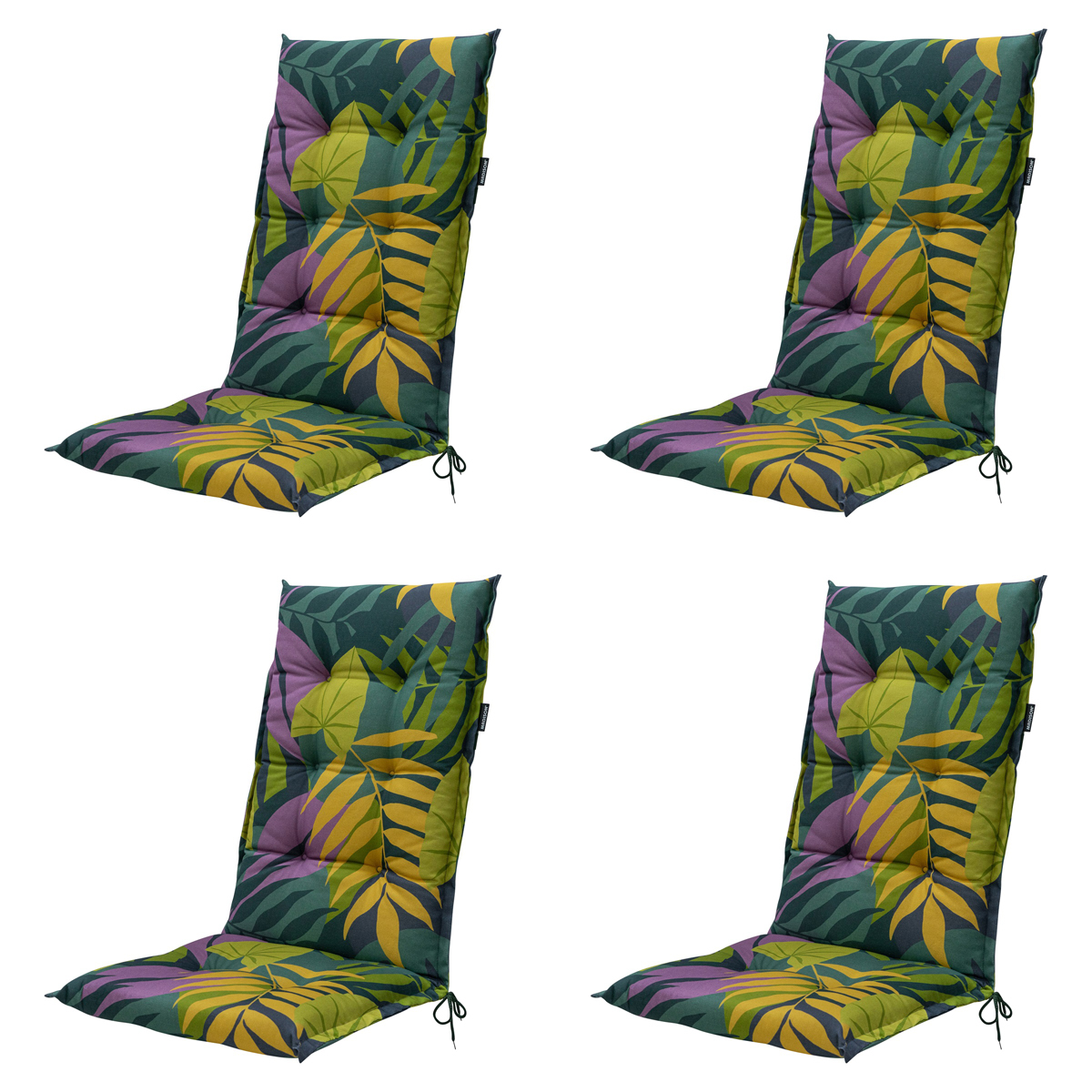 Madison -  Tuinstoelkussen Hoge Rug Iven green - Ca. 123x50 cm - Set van 4