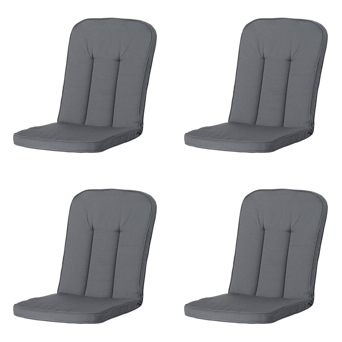 Madison -  Tuinkussen Carlo / Calvia Rib grey - Ca. 100x48 cm - Set van 4