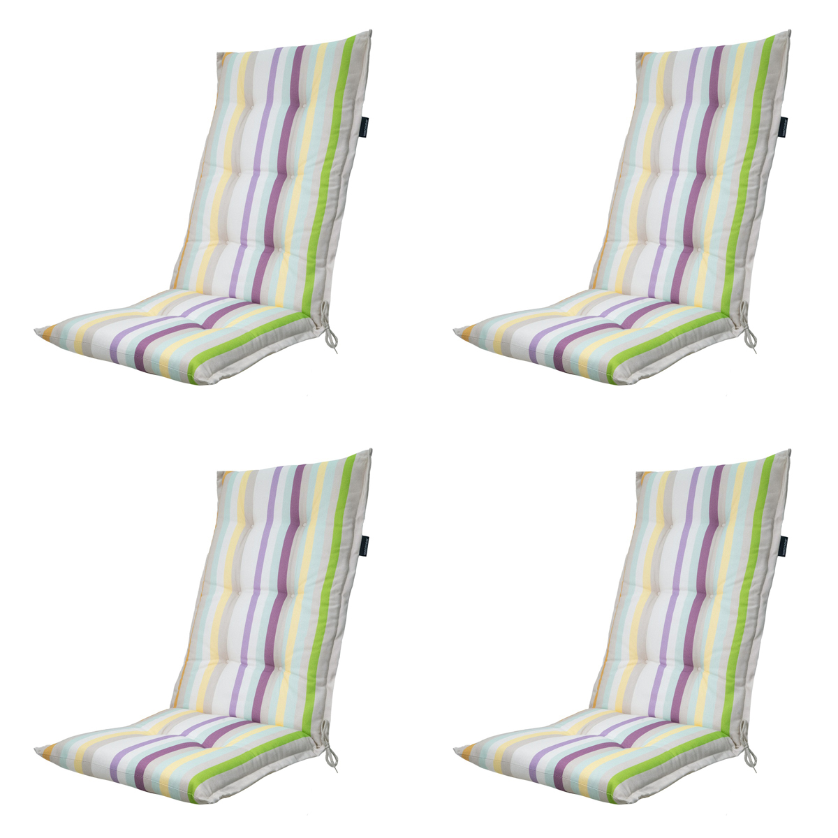 Madison -  Tuinstoelkussen Hoge Rug Righe purple - Ca. 123x50 cm - Set van 4