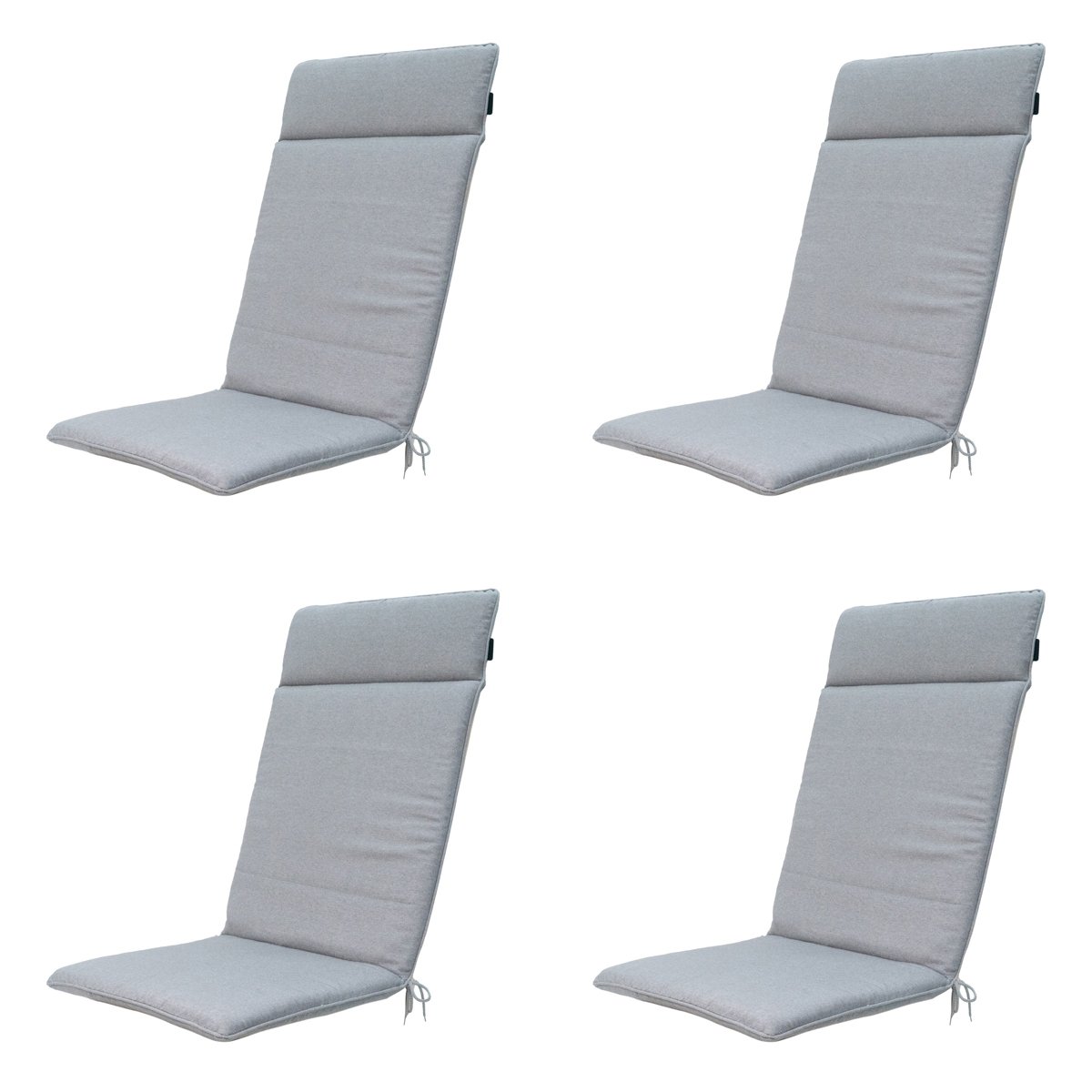 Madison -  Tuinstoelkussen Hoge Rug Napels grey - Ca. 120x50 cm - Set van 4