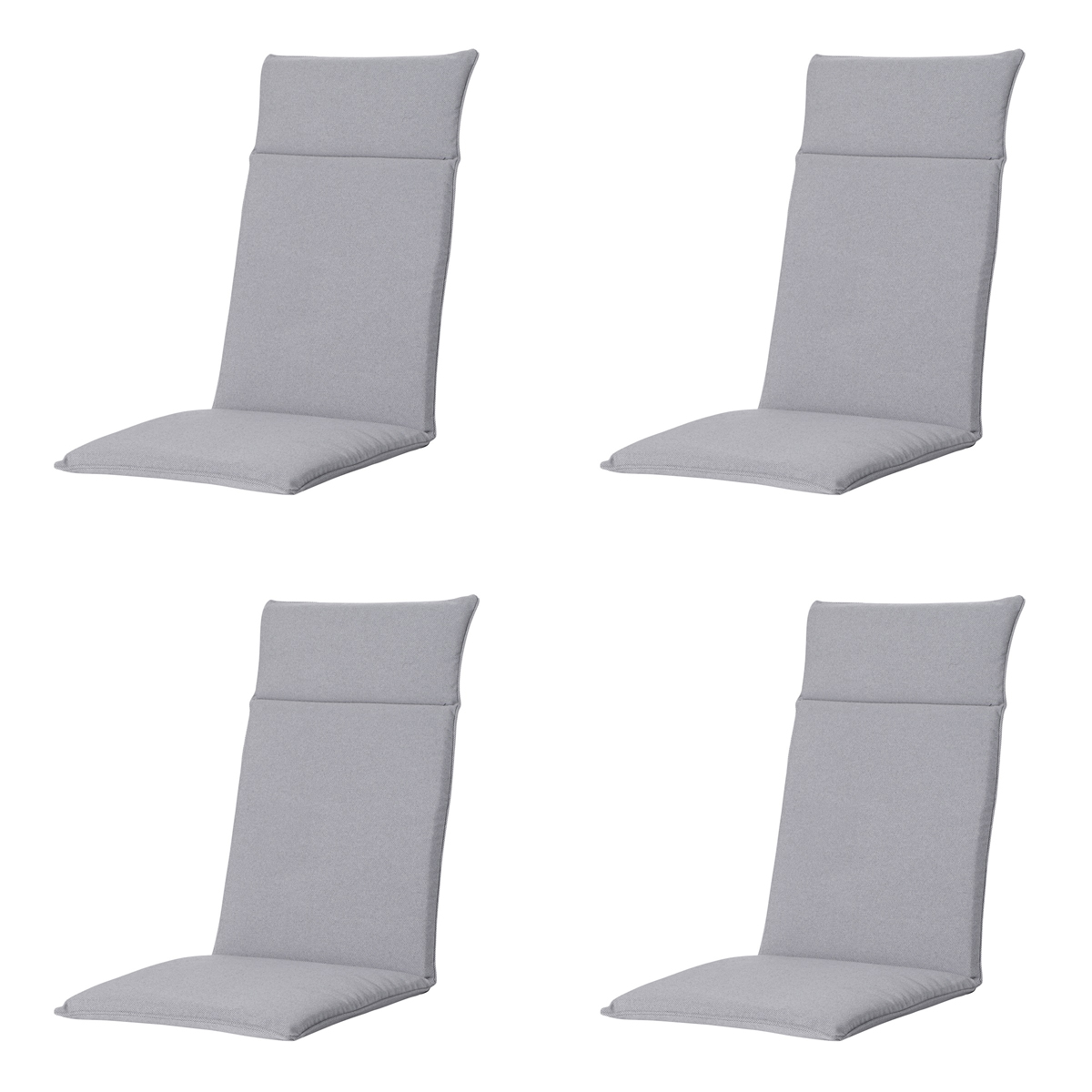 Madison -  Tuinstoelkussen Hoge Rug Manchester light grey - Ca. 120x50 cm - Set van 4