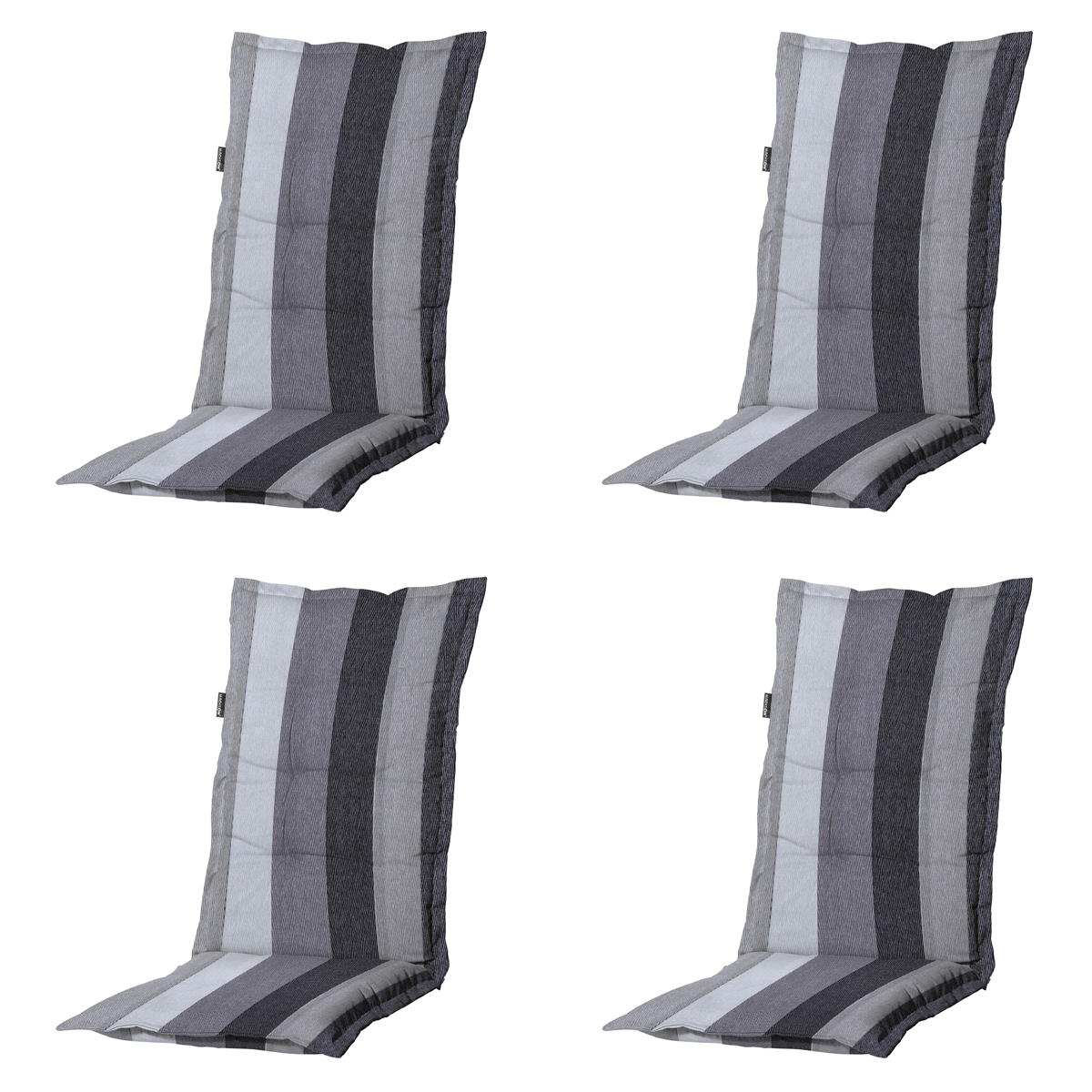Madison -  Tuinstoelkussen Hoge Rug Victoria grey - Ca. 123x50 cm - Set van 4