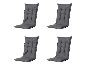 Madison -  Tuinstoelkussen Hoge Rug Manchester grey - Ca. 123x50 cm - Set van 4