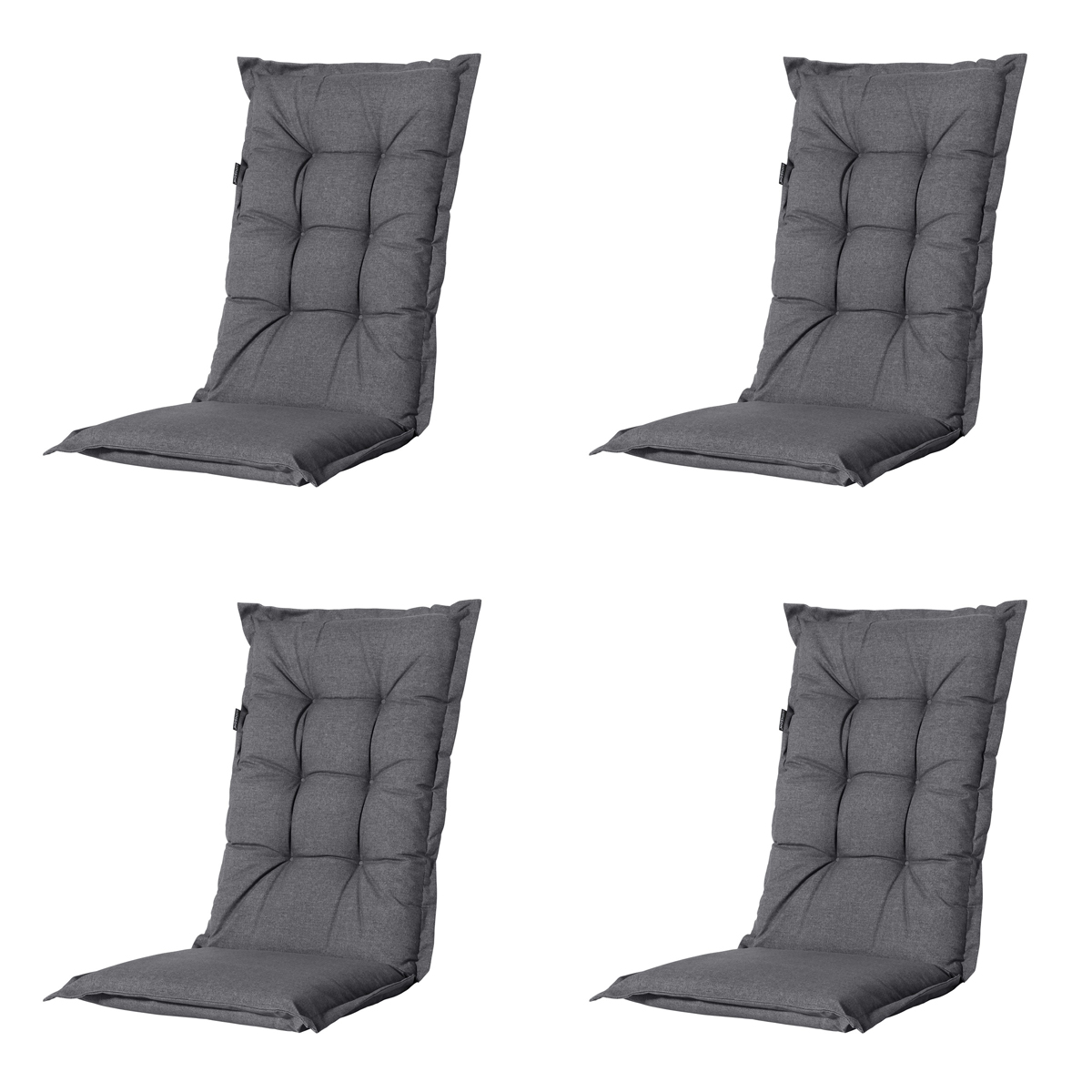Madison - Tuinstoelkussen Hoge Rug Manchester grey - Ca. 123x50 cm - Set van 4