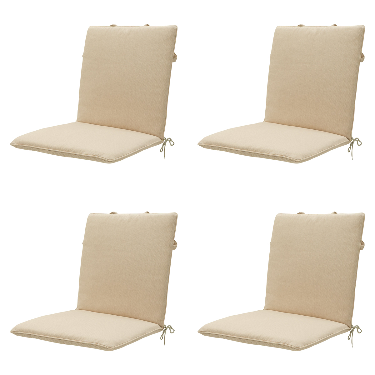 Madison -  Stapelstoelkussen Beige canvas eco+ - Ca. 97x49 cm - Set van 4