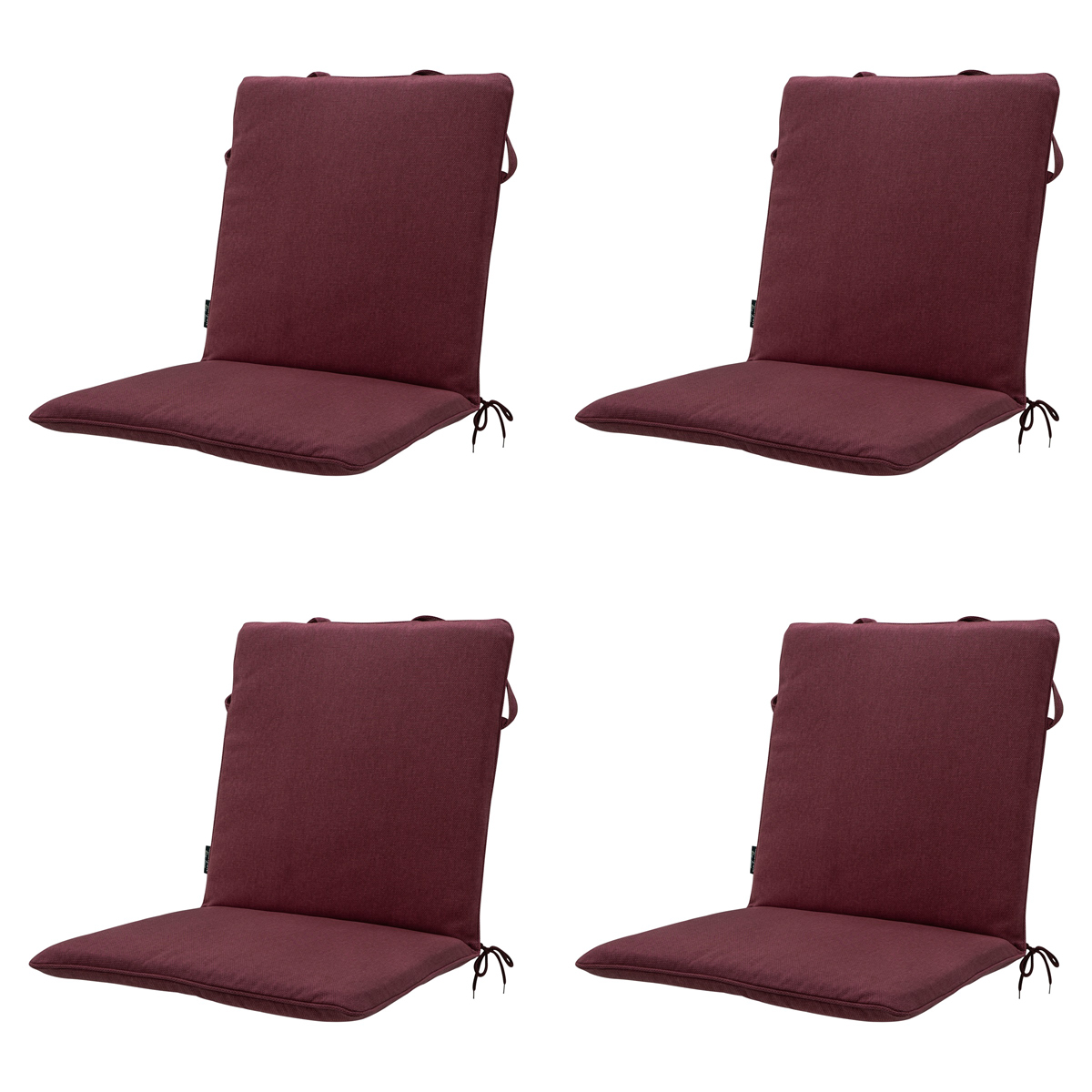 Madison -  Stapelstoelkussen Bordeaux canvas eco+ - Ca. 97x49 cm - Set van 4