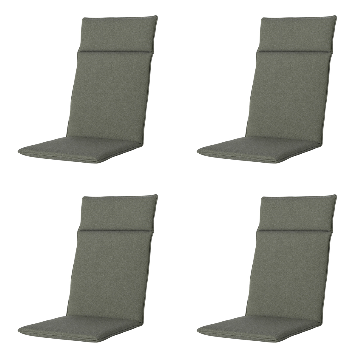 Madison -  Tuinstoelkussen Hoge Rug Manchester green - Ca. 120x50 cm - Set van 4