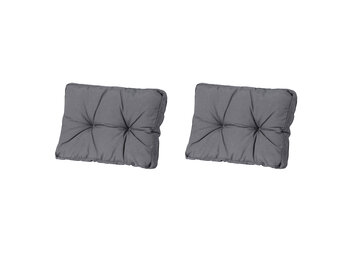 Madison -  Florance Rugkussen Panama grey - Ca. 43x73 cm - Set van 2