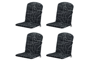 Madison -  Kuipstoelkussen Hoge Rug Joah grey - Ca. 96x45 cm - Set van 4
