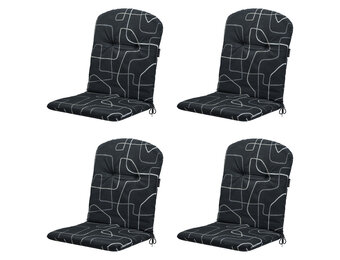 Madison -  Kuipstoelkussen Hoge Rug Joah grey - Ca. 96x45 cm - Set van 4