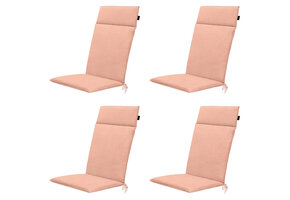 Madison -  Tuinstoelkussen Hoge Rug Napels salmone - Ca. 120x50 cm - Set van 4