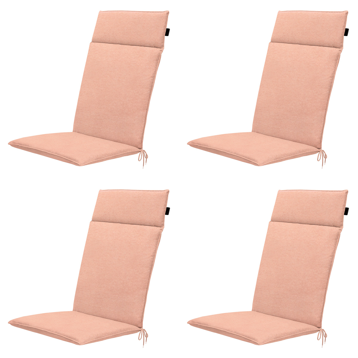 Madison -  Tuinstoelkussen Hoge Rug Napels salmone - Ca. 120x50 cm - Set van 4