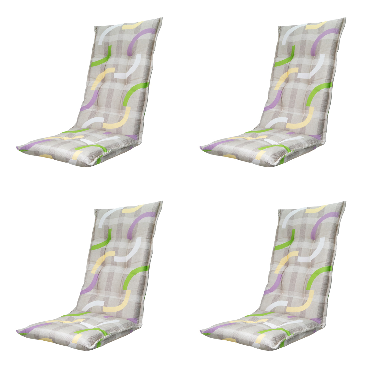 Madison -  Tuinstoelkussen Hoge Rug Tess purple - Ca. 123x50 cm - Set van 4