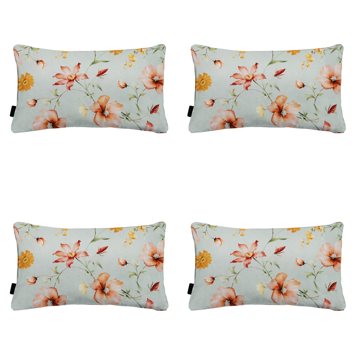 Madison -  Sierkussen Florina orange - Ca. 30x50 cm - Set van 4