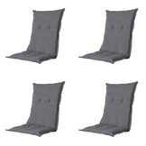 Madison -  Tuinstoelkussen Lage Rug Oxford grey  - Ca. 105x50 cm - Set van 4
