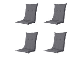 Madison -  Tuinstoelkussen Lage Rug Oxford grey  - Ca. 105x50 cm - Set van 4