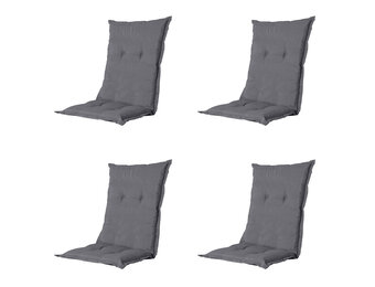 Madison -  Tuinstoelkussen Lage Rug Oxford grey  - Ca. 105x50 cm - Set van 4