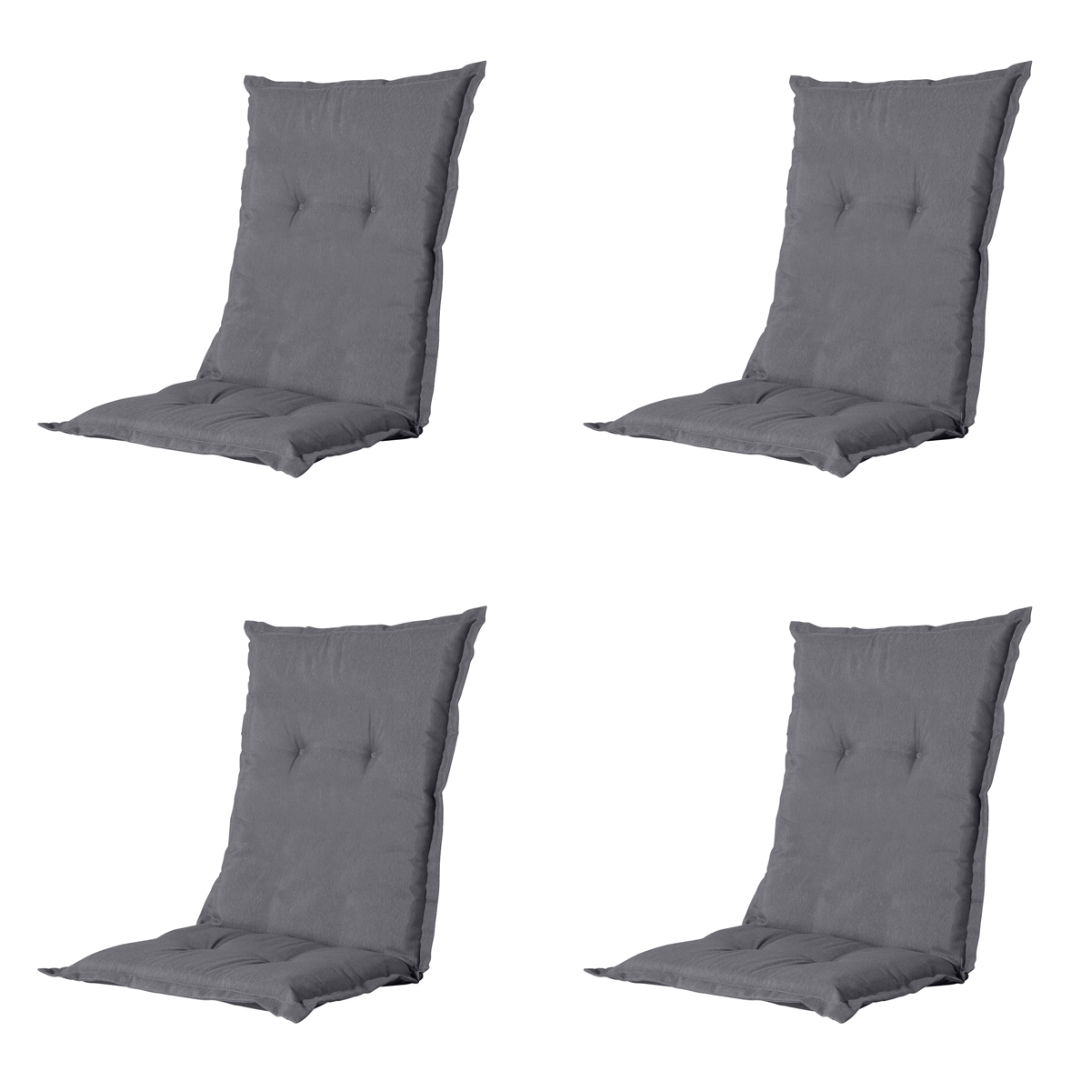 Madison -  Tuinstoelkussen Lage Rug Oxford grey  - Ca. 105x50 cm - Set van 4