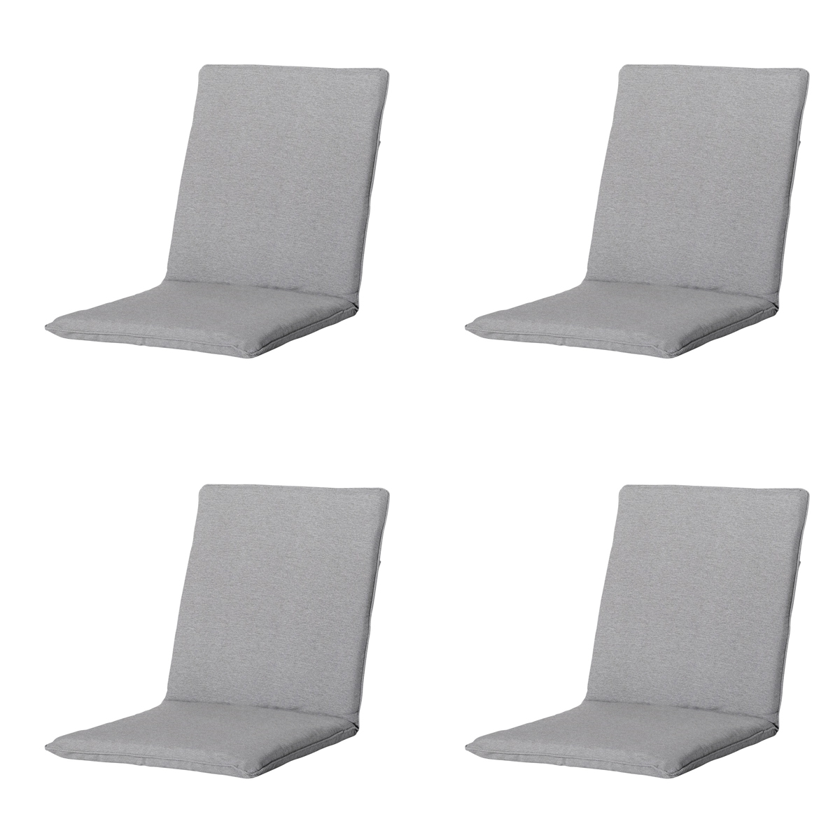 Madison -  Stapelstoelkussen Napels grey - Ca. 97x49 cm - Set van 4