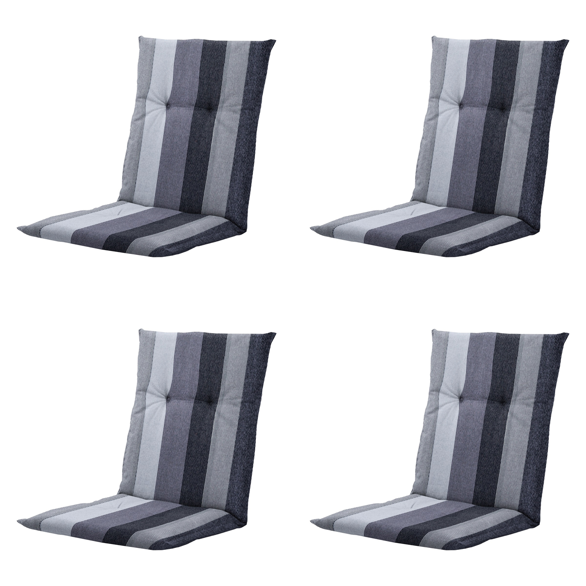 Madison -  Tuinstoelkussen Lage Rug Victoria grey - Ca. 105x50 cm - Set van 4