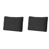 Madison -  Lounge Rugkussen Rib black - Ca. 43x73 cm - Set van 2